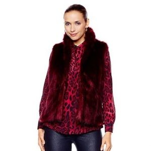 G by Giuliana red faux fur vest size XS